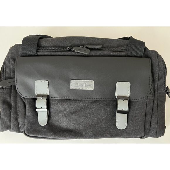 NWT Bella Russo canvas travel duffle in dark gray - Picture 2 of 11